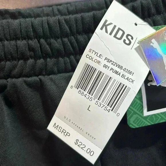 Puma Holographic Puma Logo shorts, elastic waist, black cotton/poly - Picture 2 of 8